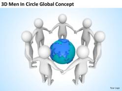 3d men in circle global concept ppt graphics icons powerpoint