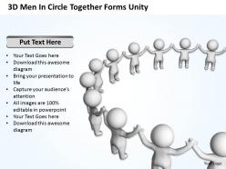 3d men in circle together forms unity teamwork ppt graphics icons