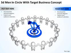 3d men in circle with target business concept ppt graphics icons