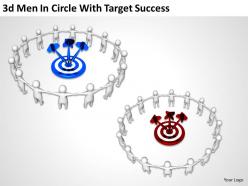3d men in circle with target success ppt graphics icons