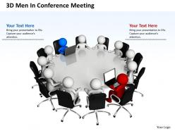 3d men in conference meeting business team ppt graphics icons