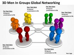 3d men in groups global networking ppt graphics icons