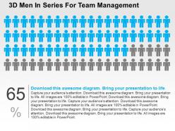 3d men in series for team management flat powerpoint design
