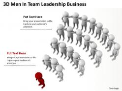 3d men in team leadership business ppt graphic icon