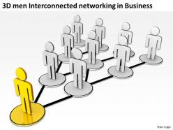 3d men interconnected networking in business ppt graphics icons