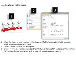 3d men joining hands on red puzzle pieces team work ppt graphics icons
