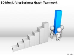 3d men lifting business graph teamwork ppt graphics icons powerpoint