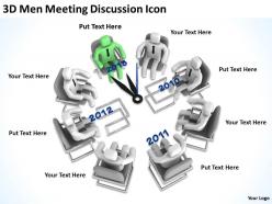 3d men meeting discussion icon ppt graphics icons