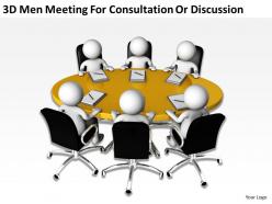 3D Men Meeting For Consultation Or Discussion Ppt Graphics Icons Powerpoint