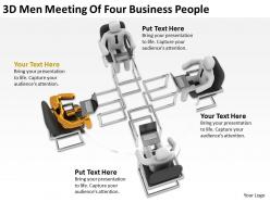 3d men meeting of four business people ppt graphics icons