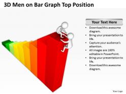 3d men on bar graph top position ppt graphics icons powerpoint