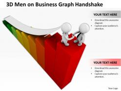 3d men on business graph handshake ppt graphics icons powerpoint
