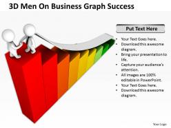 3d men on business graph success ppt graphics icons powerpoint
