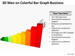 3d men on colorful bar graph business ppt graphics icons powerpoint