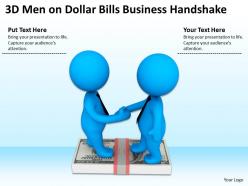 3d men on dollar bills business handshake ppt graphics icons powerpoint