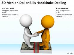 3d men on dollar bills handshake dealing ppt graphics icons powerpoint