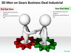 3d men on gears business deal industrial ppt graphics icons powerpoint