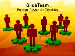 3d men on puzzles business concept powerpoint templates ppt themes and graphics