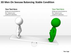 3d men on seesaw balancing stable condition ppt graphics icons