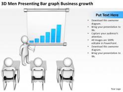 3D Men Presenting Bar graph Business growth Ppt Graphic Icon