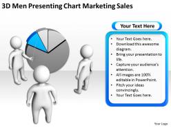 3d men presenting chart marketing sales ppt graphic icon