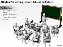 3d men presenting lessons education future ppt graphics icons