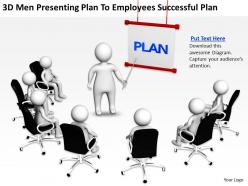 3d men presenting plan to employees successful plan ppt graphics icons