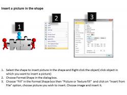 3d men pulling together puzzle pieces leadership ppt graphics icons