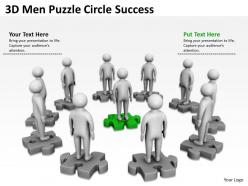 3d men puzzle circle success ppt graphics icons