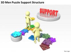 3d men puzzle support structure ppt graphics icons powerpoint