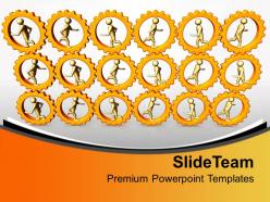 3d Men Running In Gears Mechanisml PowerPoint Templates PPT Themes And Graphics 0313