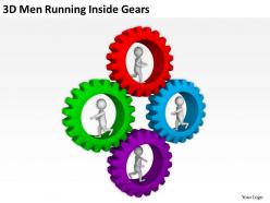 3d men running inside gears ppt graphics icons powerpoint