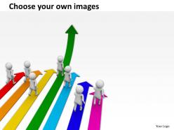 3d men running on arrows to achieve target ppt graphics icons powerpoint