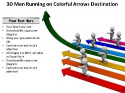 3d men running on colorful arrows destination ppt graphics icons powerpoint