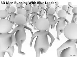 3d men running with blue leader ppt graphics icons powerpoint