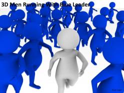 3d men running with blue leader ppt graphics icons powerpoint