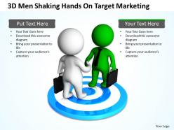 3d men shaking hands on target marketing ppt graphics icons powerpoint