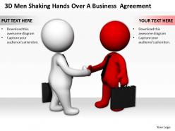 3d men shaking hands over a business agreement ppt graphics icons powerpoint