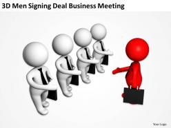 3d men signing deal business meeting ppt graphics icons powerpoint
