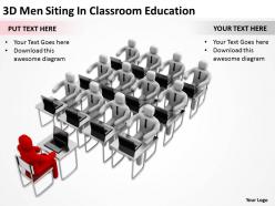 3D Men Siiting In Classroom Education Ppt Graphics Icons Powerpoint