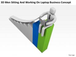 3d men sitting and working on laptop business concept ppt graphics icons powerpoint