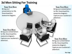 3d Men Sitting For Training Ppt Graphics Icons Powerpoint