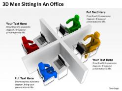 3D Men Sitting In An Office Ppt Graphics Icons Powerpoint