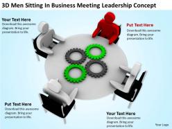 3d men sitting in business meeting leadership concept ppt graphics icons powerpoint