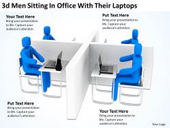 3d men sitting in office with their laptops ppt graphics icons