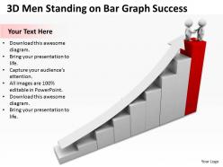 3d men standing on bar graph success ppt graphics icons powerpoint