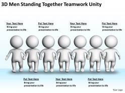 3d men standing together teamwork unity ppt graphics icons
