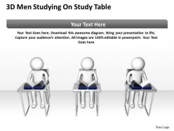3D Men Studying On Study table Education Ppt Graphics Icons