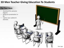 3d men teacher giving education to students ppt graphics icons