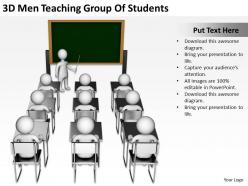 3d men teaching group of students ppt graphics icons